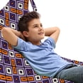 thumbnail image 1 of Geometric Lounger Chair Bag, Print of Retro Square Motifs 70's Warm Colors Geometrical Illustration, High Capacity Storage with Handle Container, Lounger Size, Quartz and Orange, by Ambesonne, 1 of 5