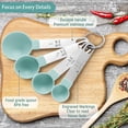 thumbnail image 4 of Precision Measuring Cups & Spoons Set, Stackable Cups and Spoons, Kitchen Gadgets for Culinary Mastery, Engraved Size Mark Non Toxic Rust-Resistant Tools for Chefs, Mint Green, 4 of 7