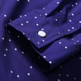 thumbnail image 5 of Wyobmus Men's Polka Dots Shirt Button Down Tshirt Flip Collar Long Sleeves Business Affairs Tops C-Navy, 5 of 7