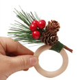 thumbnail image 3 of Christmas Napkin Rings Set of 12, Wood Napkin Rings Table Decorations for Christmas,Wedding, Table Decor, 3 of 6