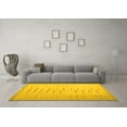 thumbnail image 3 of Ahgly Company Machine Washable Indoor Square Abstract Yellow Contemporary Area Rugs, 7' Square, 3 of 4