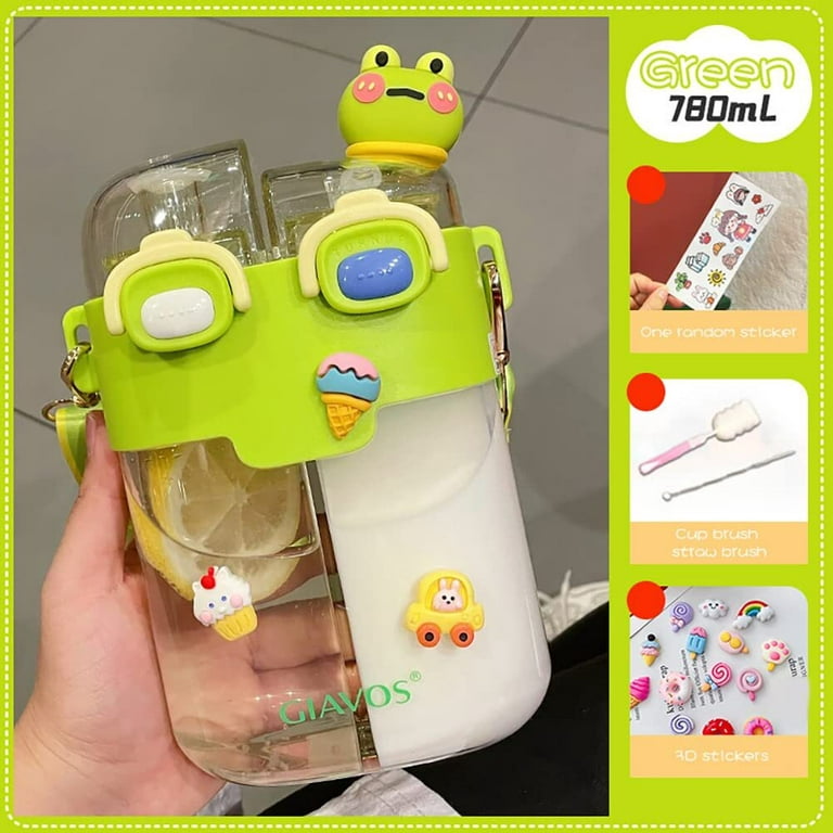Creative Cartoon Transparent Plastic Water Bottle Portable Kids Space Cup  With Tea Strainer Student Sport Drinking Water Bottles