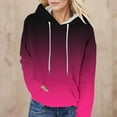thumbnail image 2 of Hpapadks Sweatshirt for Women Fashion Casual Gradient Print Long Sleeve Loose Hooded Hoodie with Pockets Hoodies for Women Hot Pink L, 2 of 5