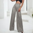 thumbnail image 2 of Women's Fashion Casual Sequined Pants Sparkling Sequins High Waisted Wide Leg Flared Pants Flared Pants Nightclub Wear Grey XXXXL, 2 of 6