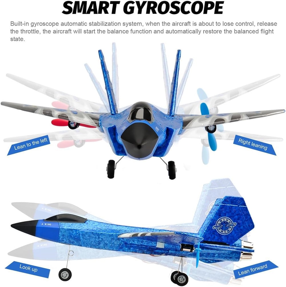 Roofworld RC Airplane F-35 Remote Control Jet Plane 2CH Easy to Fly for Adults Beginners (Blue)