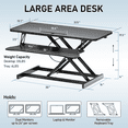 thumbnail image 2 of OUKMIC 32" Stable Standing Desk Converter, Height Adjustable Sit Stand Up Desk Riser for Home Office, 2 of 8