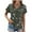Army Green, variant on Fesfesfes T Shirts for Women's V-Neck Fashion Casual Short-Sleeved Spring And Summer Top Going Out Top S(US:4)