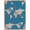 Blue Gray Orange, Pattern 2, variant on ODIKA Planetary Galaxy Continent Motif Circles Continents Round Map Refined for Entryway, Kitchen, Mudroom, Stain Resistant Flatwoven