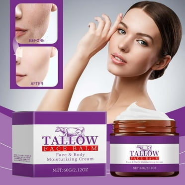 KeirineCC Handmade Whipped Tallow Cream - for Face and Body, Nourishing and Hydrating Skin, Face and Body Moisturizing Cream, Organic Grass-Fed Tallow, All Natural Daily Skin Care - 2.12oz