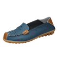 thumbnail image 1 of asdoklhq Womens Casual Shoes,Women's Comfortable Hollow Leather Printed Flat Casual Loafers Single Shoes, 1 of 8