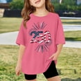 thumbnail image 2 of FYDUU T-Shirts Filles 4 Juillet T-Shirts Été T-Shirts Oversize T-Shirts Graphiques Jour de l'Indépendance T-Shirts Col Rond Manches Courtes Hauts Décontractés T-Shirts Tendance Fête, 2 of 4