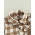 thumbnail image 5 of Inevnen Toddler Flannel Shirt Jacket Plaid Lapel Button Down Shacket Little Boys Girls Shirts Coats, 5 of 8