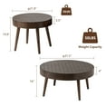 thumbnail image 5 of COSIEST 2-Piece Brown Traditional Sturdy MDF Round Coffee Table Nesting Set, 5 of 9