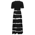 thumbnail image 5 of Summer Dresses For Women 2025 Floral Print Wrap Short Sleeve Maxi Dress Patchwork Ruffle Hem A Line Dress, 5 of 5