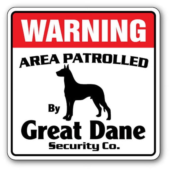 GREAT DANE Security Decal Area Patrolled pet dog warning fun funny gag guard vet