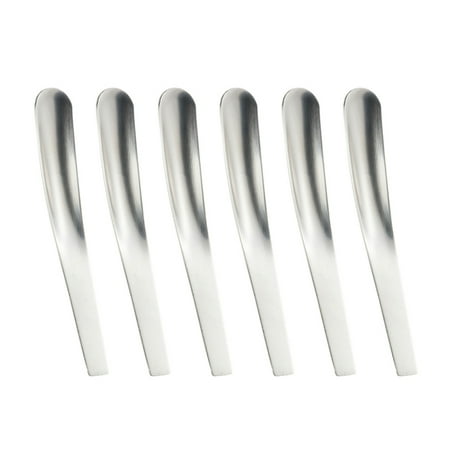 

6 Pcs Creative Stainless Steel Soup Spoon Multifunctional Mini Long Flat Spoon Coffee Ice Tea Egg Custard Spoon Gadget for Home H