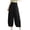 Black, variant on Ecqkame Women Summer High Waisted Cotton Linen Palazzo Pants Women's Casual Slim High Elastic Waist Solid Color Sports Cotton And Linen Pants Green XXL