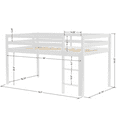 thumbnail image 5 of Loft Bed Frame for Juniors&Adults, Lower Bunk Bed Twin Size with Safety Guardrail&Ladder,Wood Loft Bed for Bedroom for Space-Saving, Noise Free, No Box Spring Needed, Easy Assembly, White, 5 of 5