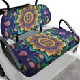 thumbnail image 2 of FUIALDOLG Boho Universal Golf Cart Seat Covers Ezgo Green Mandala Flower Print Dress UP Older Breathable Golf Cart Front Seat Cover Fit Like a Glove, Easy to Install, Washable, 2 of 8