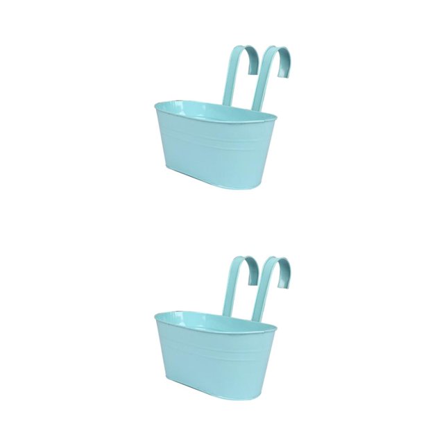 Guardoinrt Balcony Planters Railing Hanging Convenient Solution For Small Spaces Strong Light blue 2Set