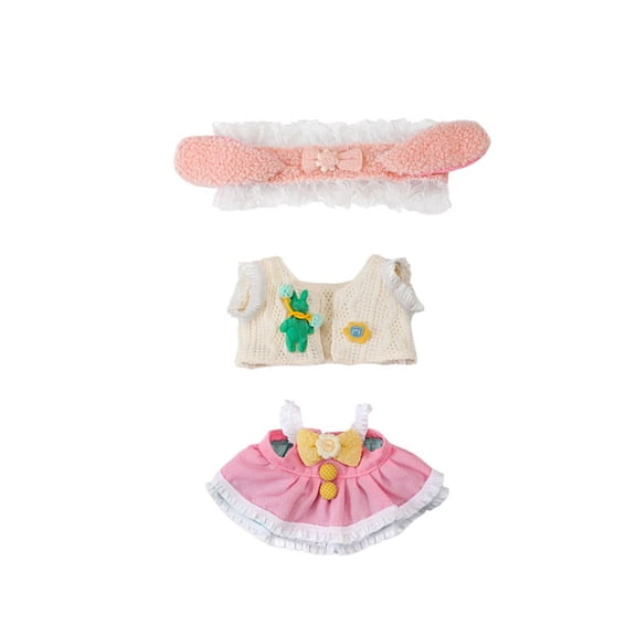 BJBSJSZ 20cm Cute Cotton Doll with Skeleton, Plush Doll, Anime Plushies Soft Stuffed Dress Up Doll, Kawaii Plush Toys Gift Come with Doll Clothes