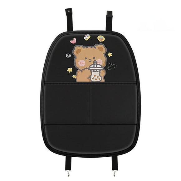 Seat anti Kick Mats Universal with Storage Bag Backseat Organizer Prevent Trampling Pouch PU Leather Seat Back Protector