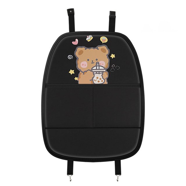 Seat anti Kick Mats Universal with Storage Bag Backseat Organizer Prevent Trampling Pouch PU Leather Seat Back Protector