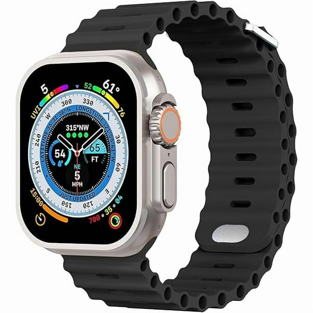 wonima02 Compatible with Apple Watch Ocean Bands 38mm 40mm 41mm 42mm 44mm 45mm 46mm 49mm Soft Silicone Wristbands Replacement Strap for iWatch Ultra 2 Ultra SE Series 10 9 8 7 6 5 4 3 2 1 Women Men