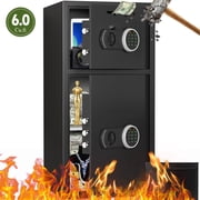 6.0 Cub Fireproof Home Safe Box, Digital Large Capacity Safe with Removable Shelves and Dual Alarm System, Fire Resistant for Home, Office, Bank