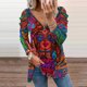 thumbnail image 2 of Blusa de manga larga de verano para mujer con cuello y cremallera de leopardo ahuecado Fridja  hj457, 2 of 6