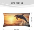 thumbnail image 3 of Disketp Sunset Dancing Dolphin A Pillowcase, Queen Size Pillow Cases for Bedroom,Office,Sofa, Pillow Cover with Envelope Closure - 20x36in, 3 of 7