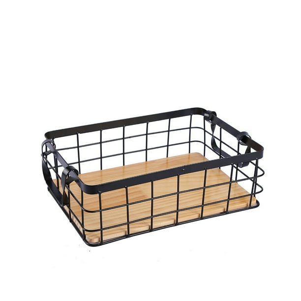 Cateissary Cesta de alambre, rejilla metálica, almacenamiento de cosméticos de escritorio, multiusos con asas, organizador de cocina para baño, Type4 NO4