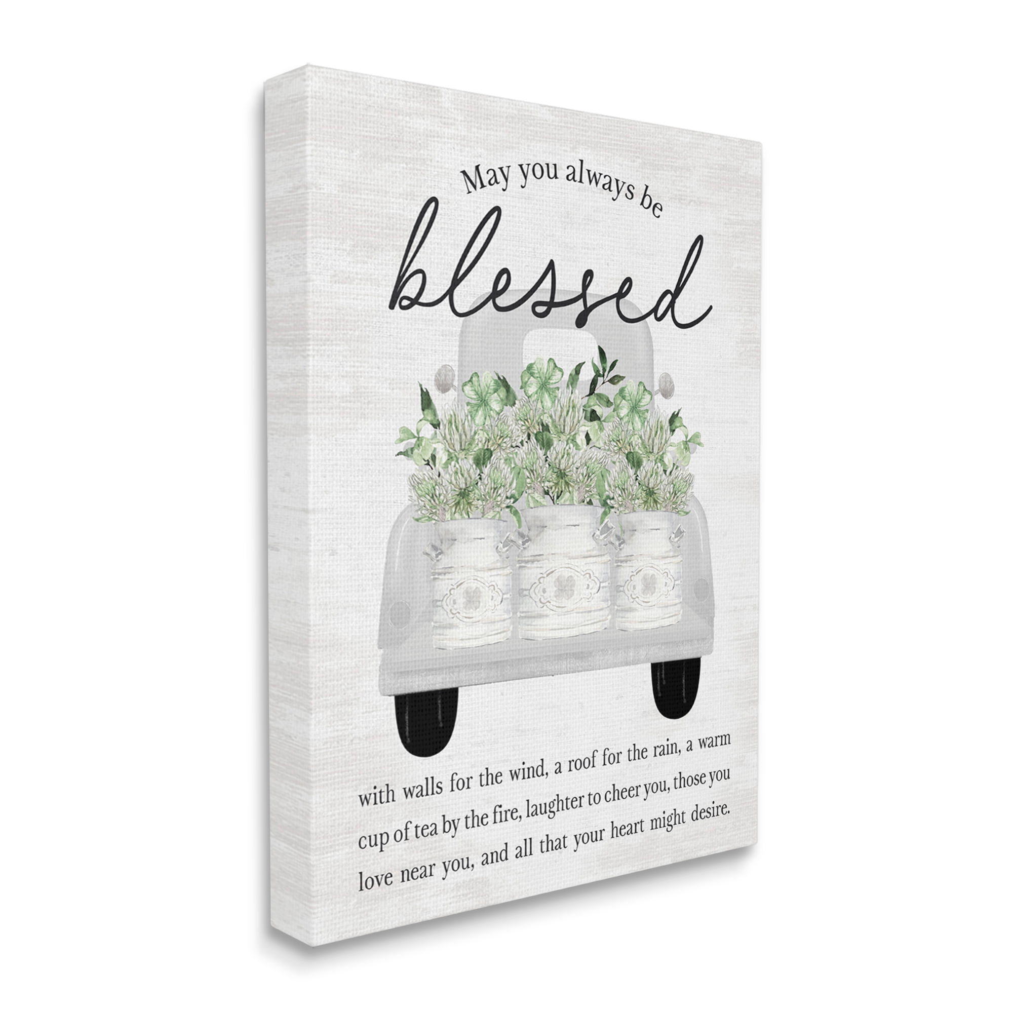 Stupell Industries Always Be Blessed Proverb Transportation Painting Gallery Wrapped Canvas Art Print Wall Art, 16 x 20