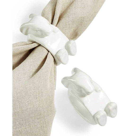 Martha Stewart Collection Set of 2 Figural Bunny Napkin Rings