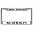 thumbnail image 1 of Not Today Satan #2 Chrome License Plate Frame, 1 of 1