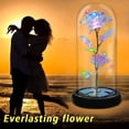 thumbnail image 4 of Regalo de cumpleaños para novia, luz rosa, flor de cristal con luces LED de colores rosa mágica eterna de galaxia de cristal, regalo único para esposa en Navidad de Acción de Gracias. Zhivalor WRQX-543, 4 of 4