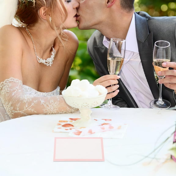 Masteelf 50 Pcs Table Place Cards Seating Name Tags Table Tent Cards Elegant Tabletop Place Cards for Receptions and Dinner Settings