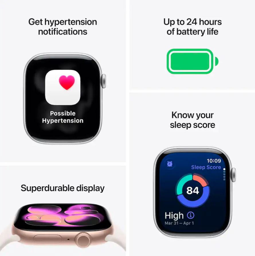 Apple Watch Series 11 - GPS + Cellular - 46MM Silver Aluminum Case with Starlight Sport Band - M/L