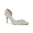 thumbnail image 1 of BLISSFUL STEP Glitter Pointed Toe Stiletto Heels Pumps for Women Silver 10, 1 of 7