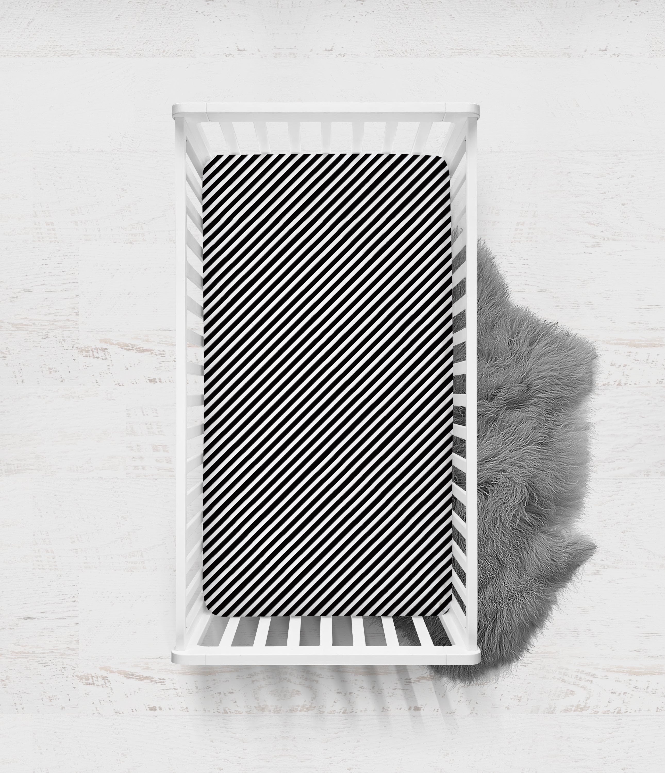 Crib or Toddler Bed Fitted Sheet, Aztec Love Black