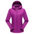thumbnail image 2 of TrendOFT Women's Softshell Jacket with Hood Waterproof Lightweight Windbreaker Windproof Rain Shell Jacket for Outdoor Hiking Purple XXL, 2 of 3