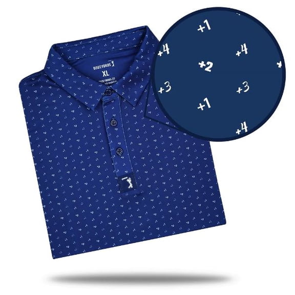 Bogey Bros Golf Big Numbers Polo Blue Medium