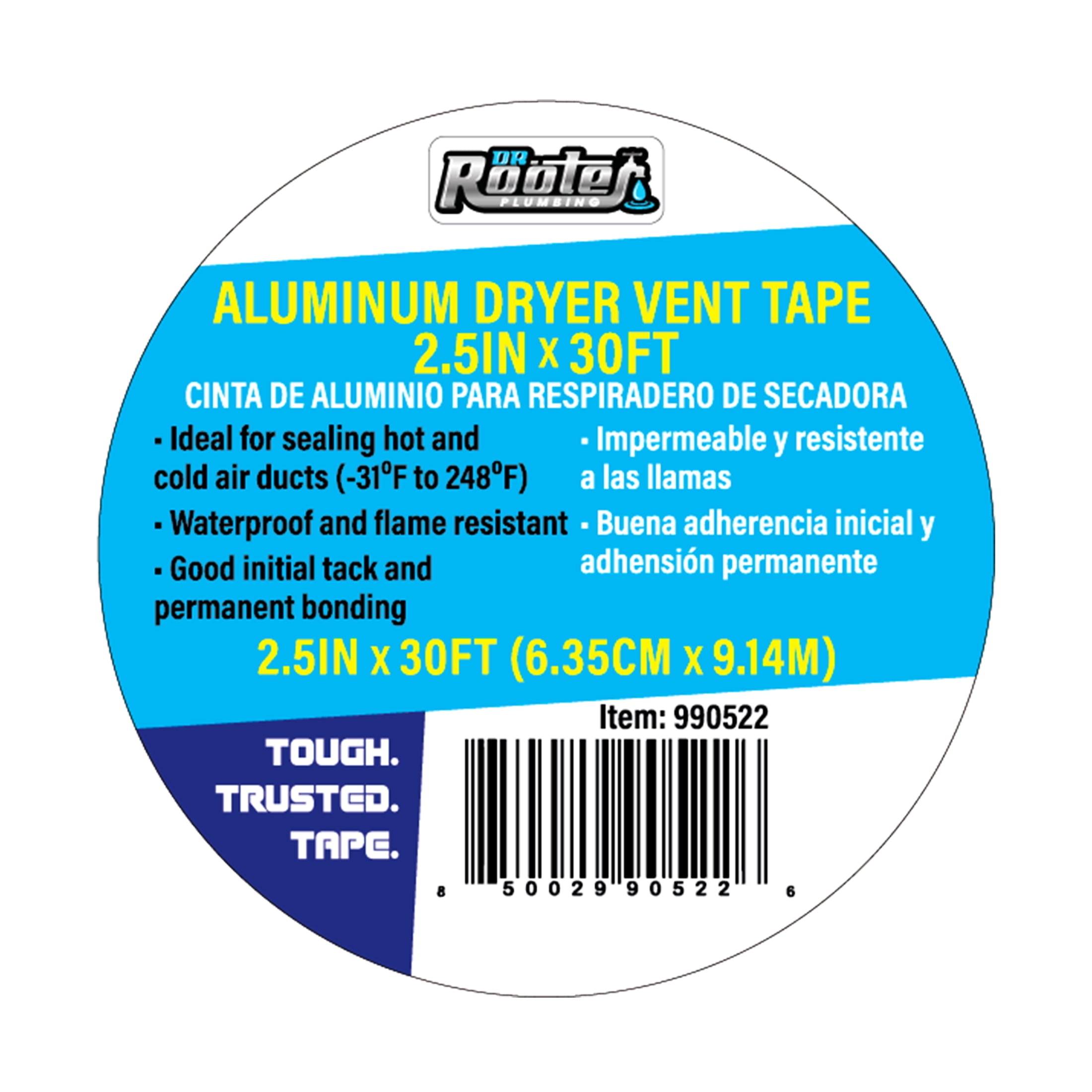 Dr. Rooter 2.5 in Aluminum Tape for Dryer Vent Duct Repair