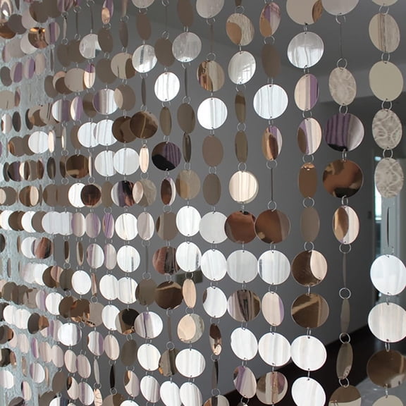 LQSEO Sparkle Sequin Beaded Curtain Door String Curtains,Pvc Sequin Bead Doorway Curtain Door Window Decor Room Divider Blind for Home Festivals Wedding Party Decorations(5 Strips,Champagne)