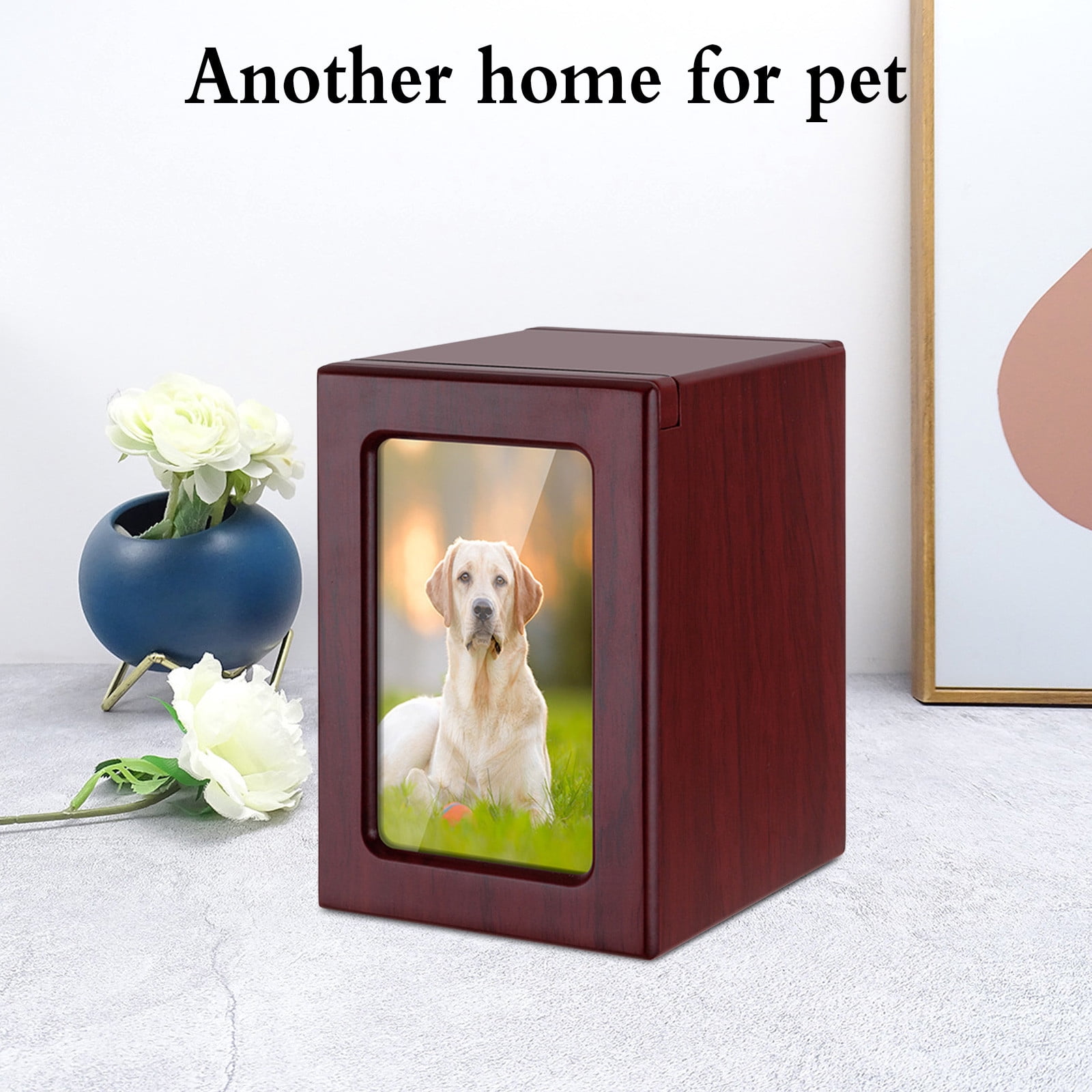 Wood Pet Urn for Ashes - 30 Cubic Inches Capacity, Memorial Display for Dogs, Cats | Pet Cremation Box, Home Memorial Keepsake, Handcrafted Wooden Pet Urn for Ashes Preservation