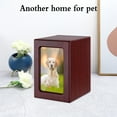 thumbnail image 4 of Wood Memorial Pet Urn with Photo Frame, Pets Ashes Box Cremation for Cats Dogs, Memorial Box for Pets, Animal Wood Urn 3.82x3.9x5.12 Inch Brown, 4 of 5