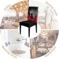 thumbnail image 5 of Valentines Day Dining Chair Cover Set of 4 - Coupon Love Red Rose Flower Wine Black Grey Stretch Chair Protectors Slipcover,Spandex Kitchen Chair Seat Back Cushion Slip Cover for Dining Room,Party, 5 of 6