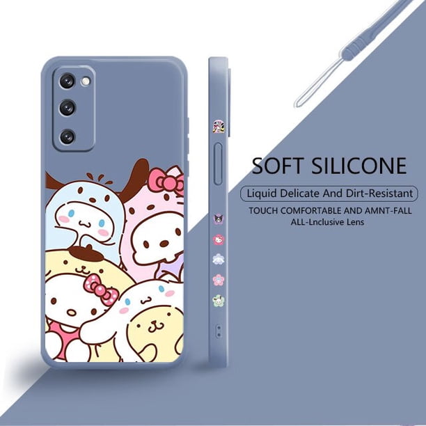 Hello Kitty Cinnamoroll Kuromi Family Liquid Case For Samsung Galaxy S22 S21 S20 FE Ultra S10 S9 S8 Plus S10e Note 20 10 Lite xuanjing unisex