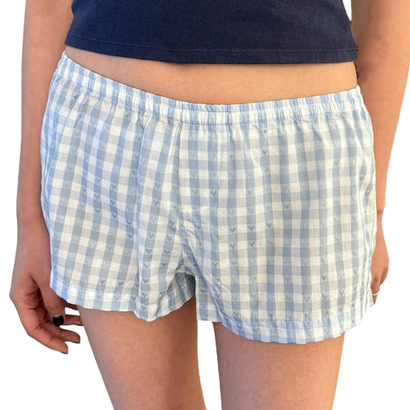 Musuos Women's Summer Mini Shorts Casual Loose Fitting Elastic Waist Floral/Stripe/Plaid Short Pants