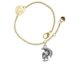 thumbnail image 2 of Delight Jewelry Silvertone Large Trojan - Mascot Gold-tone Rose Link Chain Bracelet, 6.25"+1.75" Extender, 2 of 4